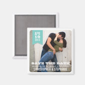 フォトマグネットのモダン日付を素朴保存 マグネット (正面/裏面)