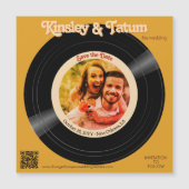 フォトマグネットを記録する日付を保存するQR Groovy Browns (正面)