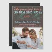 フォトマグネティックカードのミスター&ミセスとしての私たちの1番目のクリスマス (正面/裏面)