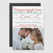 フォトマグネティックカードのミスター&ミセスとしての私たちの1番目のクリスマス (正面/裏面)