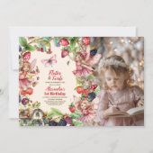 フォトマジカルフェアリーいちご園1st誕生日 招待状 (正面)