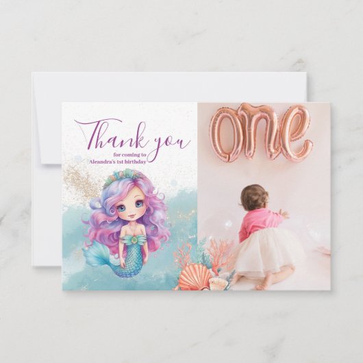 フォトマジカルマーメイドバースデーパーティー サンキューカード (正面)