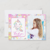 フォトマジカルユニコーンレインボーバースデーパーティー サンキューカード (正面)