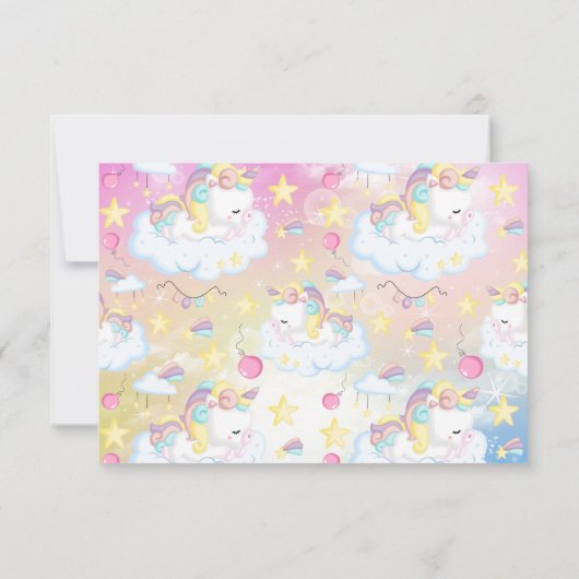 フォトマジカルユニコーンレインボーバースデーパーティー サンキューカード (裏面)