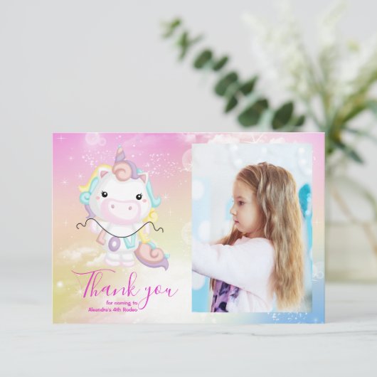 フォトマジカルユニコーンレインボーバースデーパーティー サンキューカード (スタンド正面)