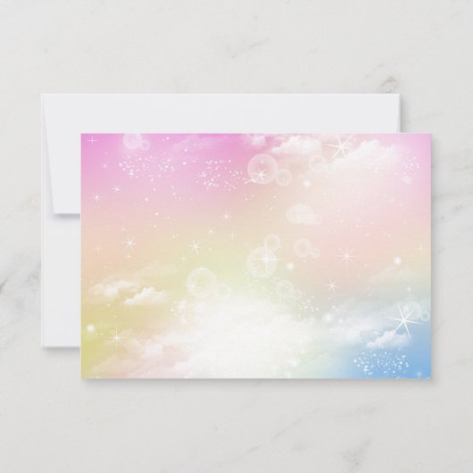 フォトマジカルユニコーンレインボーバースデーパーティー サンキューカード (裏面)