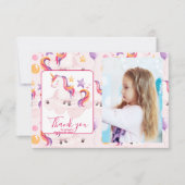 フォトマジカルユニコーンレインボーバースデーパーティー サンキューカード (正面)