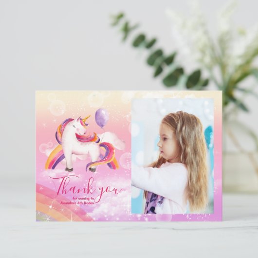 フォトマジカルユニコーンレインボーバースデーパーティー サンキューカード (スタンド正面)