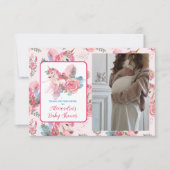 フォトマジカルユニコーン虹の赤ちゃんシャワー サンキューカード (正面)