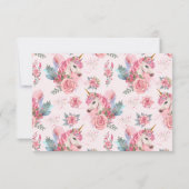 フォトマジカルユニコーン虹の赤ちゃんシャワー サンキューカード (裏面)