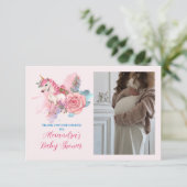 フォトマジカルユニコーン虹の赤ちゃんシャワー サンキューカード (スタンド正面)