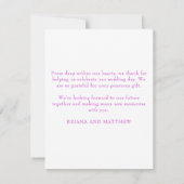 フォトマゼンタピンクロマンサンキューカード サンキューカード (裏面)