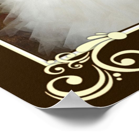 フォトマッ縁どトのパーソナ結婚ライズ – フレーム ポスター (角)