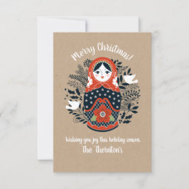 フォトマトリョシカ巣人形クリスマスカード カード