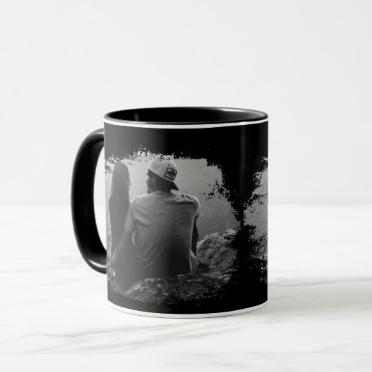 フォトマパーソナライズされたグ両側2写真マグ マグカップ (正面左)