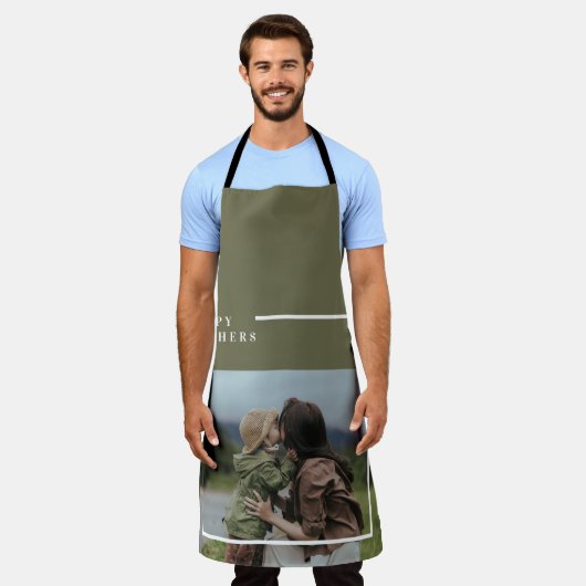 フォトマパーソナライズされたザーズの日贈り物 エプロン (着用した状態)