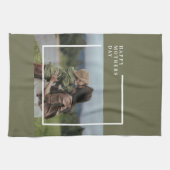 フォトマパーソナライズされたザーズの日贈り物 キッチンタオル (横)