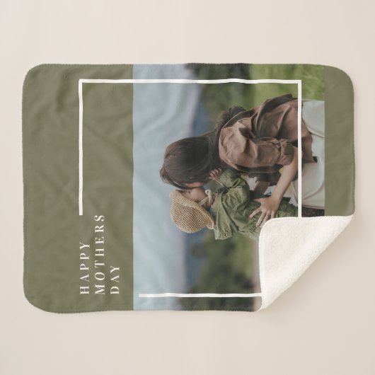 フォトマパーソナライズされたザーズの日贈り物 シェルパブランケット (正面(横))