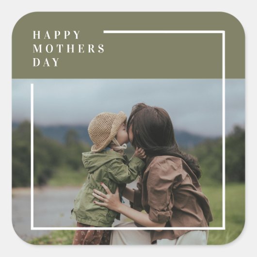 フォトマパーソナライズされたザーズの日贈り物 スクエアシール (正面)