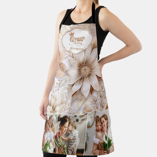 フォトマパーソナライズされたーム・クイーン・オブ・ザ・キッチン エプロン (インサイチュ)