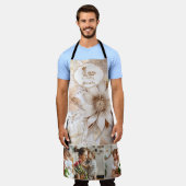 フォトマパーソナライズされたーム・クイーン・オブ・ザ・キッチン エプロン (着用した状態)