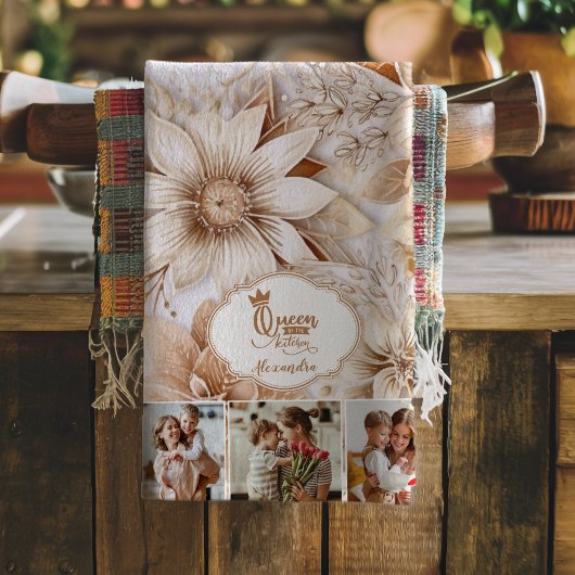 フォトマパーソナライズされたーム・クイーン・オブ・ザ・キッチン キッチンタオル