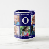 フォトママコラージコーヒーネイビーブルービッグコンボ マグカップ (中央)