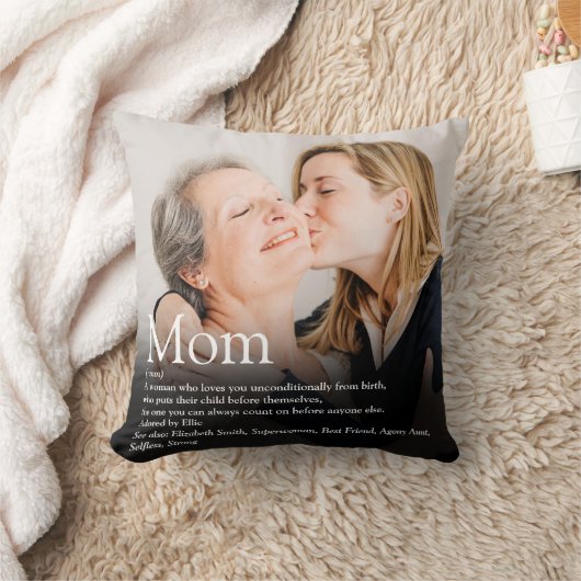 フォトママママザー定義引用文ピンク クッション (ブランケット)