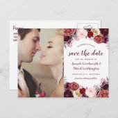 フォトマルサラ赤面Peony日付カードを保存 案内ポストカード (正面/裏面)