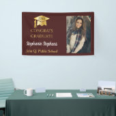 フォトマルーン金ゴールドおめでとう大学院名 |学校 横断幕 (トレードショー)