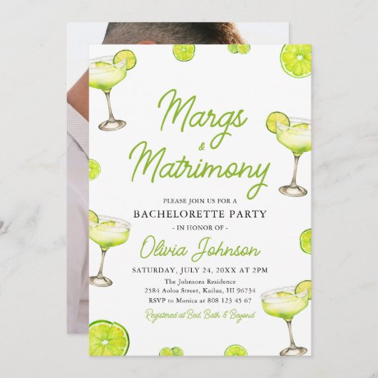 フォトマークス&マトリモンスカクテルバチェロレッテ 招待状 (正面/裏面)