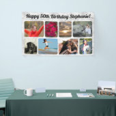 フォトマーブルモダンコラージュ誕生日パーティー8 横断幕 (トレードショー)