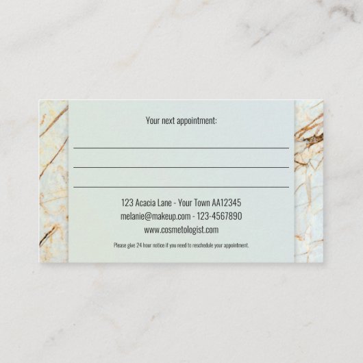 フォトマーブル美しいアポイントメント名刺 予約カード (裏面)