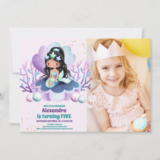 フォトマーメイドマジカルバースデーパーティー 招待状 (正面)