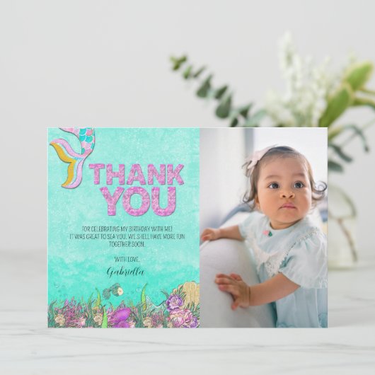 フォトマーメイド誕生日 サンキューカード (スタンド正面)