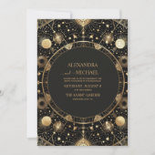 フォトミスティックブラック金ゴールドシナ銀河系結婚ズ 招待状 (正面)
