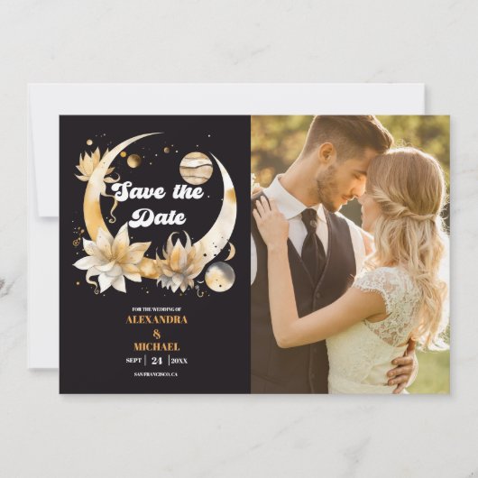 フォトミスティックブラック金ゴールドシレ結婚ンツ セーブザデート (正面)