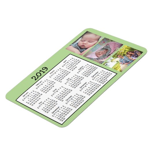 フォトミニパーソナライズされたマグネットカレンダー2018 マグネット (左側)