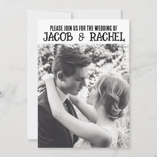 フォトミニマエレガントリスト結婚式招待状 招待状 (正面)