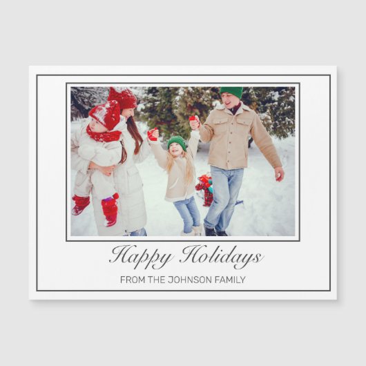 フォトミニマモダンリストハッピーホリデーズグリーティング (正面)