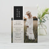 フォトミニマリ男女兼用ストハローベビーシャワー 招待状 (スタンド正面)