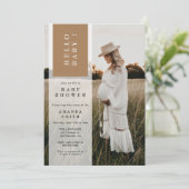 フォトミニマリ男女兼用ストハローベビーシャワー  招待状 (スタンド正面)