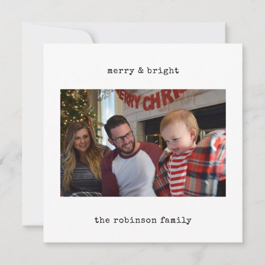 フォトミニマルなタイプライターMerry Christmas シーズンカード (正面)