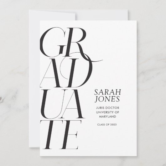 フォトミニマルな卒業なし 招待状 (正面)