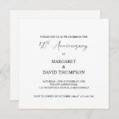 フォトミニマルな白黒50周年記念 招待状 (正面/裏面)