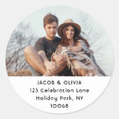 フォトミニマルアスタイリッシュラウンド差出人住所ラベル ラウンドシール (正面)