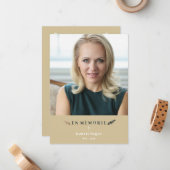 フォトミニマルフランスの主義のメモリアル愛する人々ゴールデン ノートカード (正面/裏面インサイチュ)