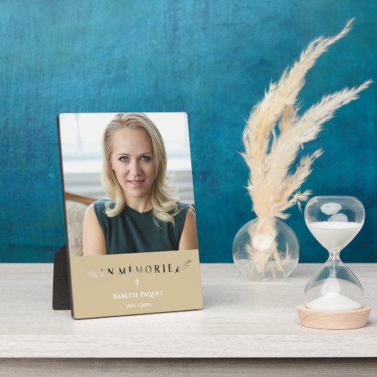 フォトミニマルフランスの主義のメモリアル愛する人々ゴールデン フォトプラーク (側面)