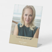 フォトミニマルフランスの主義のメモリアル愛する人々ゴールデン 台座サイン (正面)