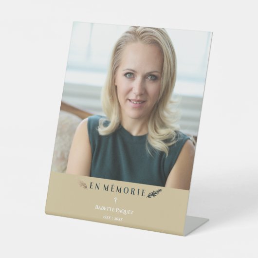 フォトミニマルフランスの主義のメモリアル愛する人々ゴールデン 台座サイン (正面)